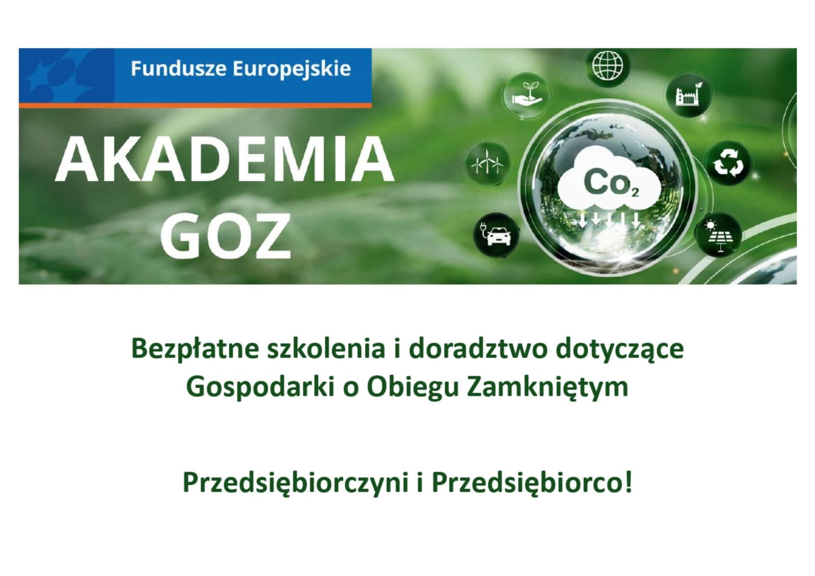Zdjęcie: Bezpłatne szkolenia i doradztwo dla przedsiębiorców dotyczące Gospodarki o Obiegu Zamkniętym