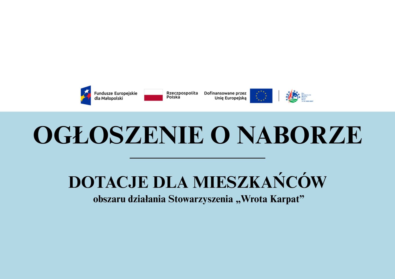Zdjęcie: Dotacje dla mieszkańców obszaru działania Stowarzyszenia „Wrota Karpat”
